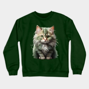 Cat with green eyes Crewneck Sweatshirt